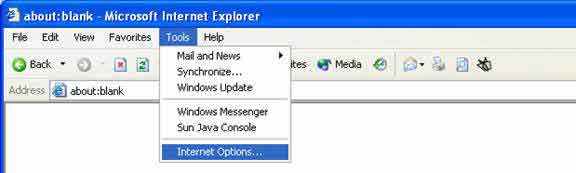 Internet options window image